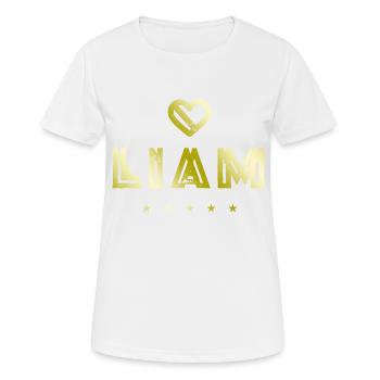 Liam Herz - Frauen T-Shirt atmungsaktiv - Weiß - Vorne - AI Model Female 172 dark (172cm)
