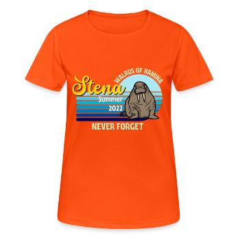 Hamina morse Stena Été 2022 n’oubliez jamais - T-shirt respirant Femme - orange néon - Devant - AI Model Female 172 dark (172cm)
