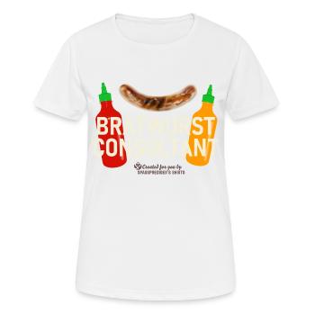 Grillspruch Bratwurst Consultant - Frauen T-Shirt atmungsaktiv - Weiß - Vorne - AI Model Female 172 dark (172cm)