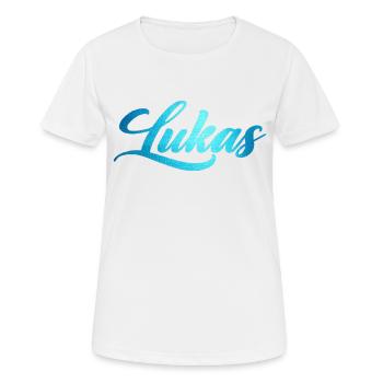 Lukas - Frauen T-Shirt atmungsaktiv - Weiß - Vorne - AI Model Female 172 dark (172cm)