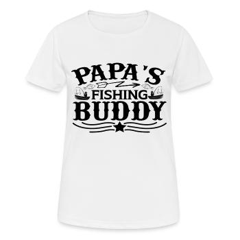 Papa´s fishing Buddy - Frauen T-Shirt atmungsaktiv - Weiß - Vorne - AI Model Female 172 dark (172cm)