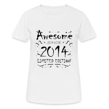 2014 - Jahrgang 2014 - Fantastisch seit 2014 - Frauen T-Shirt atmungsaktiv - Weiß - Vorne - AI Model Female 172 dark (172cm)