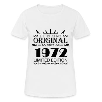 1972 - Baujahr 1972 - Jahrgang 1972 - Frauen T-Shirt atmungsaktiv - Weiß - Vorne - AI Model Female 172 dark (172cm)