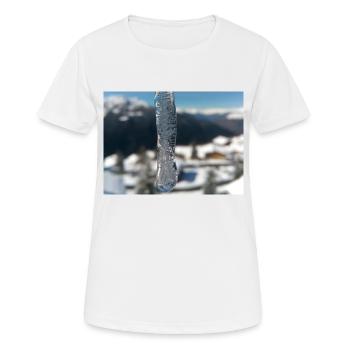 Streetwear ICE DROP - Frauen T-Shirt atmungsaktiv - Weiß - Vorne - AI Model Female 172 dark (172cm)