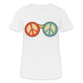 Sonnenbrille Frieden Frieden Symbol - Frauen T-Shirt atmungsaktiv - Weiß - Vorne - AI Model Female 172 dark (172cm)