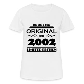 2002 - Baujahr 2002 - Jahrgang 2002 - Frauen T-Shirt atmungsaktiv - Weiß - Vorne - AI Model Female 172 dark (172cm)