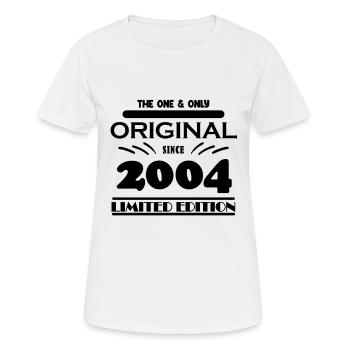 2004 - Baujahr 2004 - Jahrgang 2004 - Frauen T-Shirt atmungsaktiv - Weiß - Vorne - AI Model Female 172 dark (172cm)
