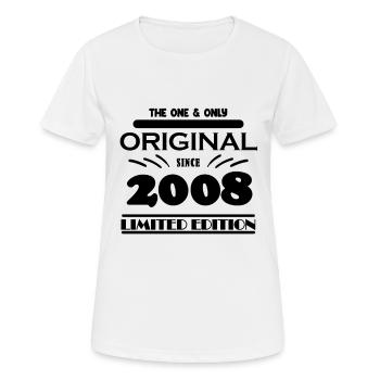 2008 - Baujahr 2008 - Jahrgang 2008 - Frauen T-Shirt atmungsaktiv - Weiß - Vorne - AI Model Female 172 dark (172cm)