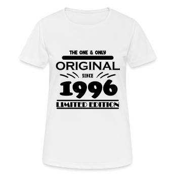 1996 - Baujahr 1996 - Jahrgang 1996 - Frauen T-Shirt atmungsaktiv - Weiß - Vorne - AI Model Female 172 dark (172cm)
