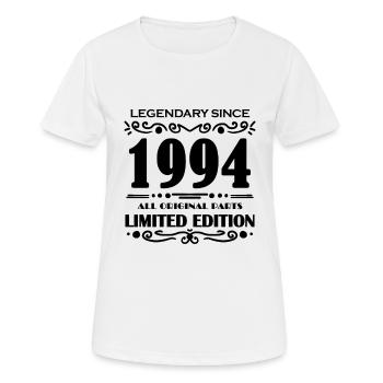 1994 - Jahrgang 1994 - Baujahr 1994 - Frauen T-Shirt atmungsaktiv - Weiß - Vorne - AI Model Female 172 dark (172cm)