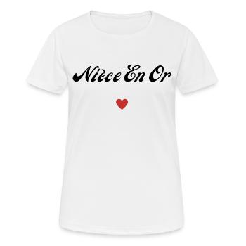 nièce en or - T-shirt respirant Femme - blanc - Devant - AI Model Female 172 dark (172cm)