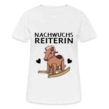Reiterin Nachwuchs Pferd - Frauen T-Shirt atmungsaktiv - Weiß - Vorne - AI Model Female 172 dark (172cm)