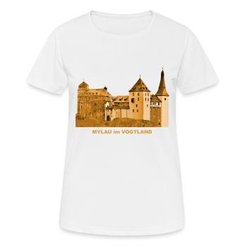 Mylau Castle Castle Vogtland Saxony Reichenbach - Women's Breathable T-Shirt - white - Front - AI Model Female 172 dark (172cm)