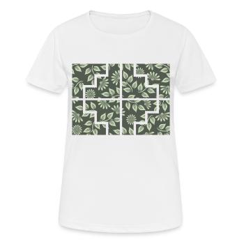 Geometrische Pflanze - Frauen T-Shirt atmungsaktiv - Weiß - Vorne - AI Model Female 172 dark (172cm)