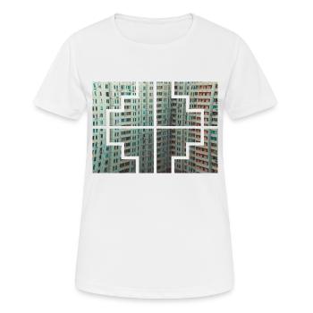 Geometrische Farben - Frauen T-Shirt atmungsaktiv - Weiß - Vorne - AI Model Female 172 dark (172cm)