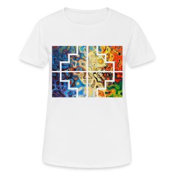 Geometrische Farben - Frauen T-Shirt atmungsaktiv - Weiß - Vorne - AI Model Female 172 dark (172cm)