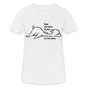 Egal wie lahm du bist ich bin lama - Wortspiel - Frauen T-Shirt atmungsaktiv - Weiß - Vorne - AI Model Female 172 dark (172cm)