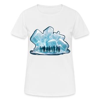 DES PERSONNES FIGÉES DANS DES MORCEAUX DE GLACE GÉANTS - T-shirt respirant Femme - blanc - Devant - AI Model Female 172 dark (172cm)