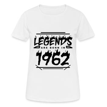 1962 - Jahrgang 1962 - Baujahr 1962 - Frauen T-Shirt atmungsaktiv - Weiß - Vorne - AI Model Female 172 dark (172cm)