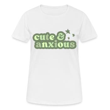 cute and anxious pastel funny - Women's Breathable T-Shirt - white - Front - AI Model Female 172 dark (172cm)