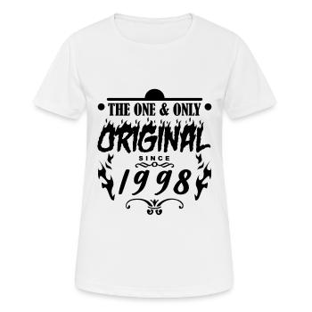 1998 - Baujahr 1998 - Jahrgang 1998 - Frauen T-Shirt atmungsaktiv - Weiß - Vorne - AI Model Female 172 dark (172cm)