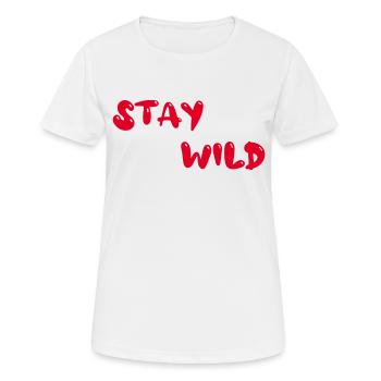 stay wild - Frauen T-Shirt atmungsaktiv - Weiß - Vorne - AI Model Female 172 dark (172cm)