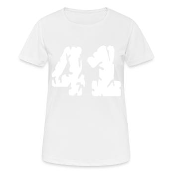 41 Zahl Trikot - Frauen T-Shirt atmungsaktiv - Weiß - Vorne - AI Model Female 172 dark (172cm)