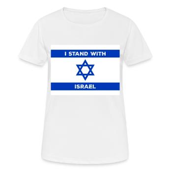 Israël, Drapeau, Drapeau, Je me tiens avec, Étoile de David - T-shirt respirant Femme - blanc - Devant - AI Model Female 172 dark (172cm)