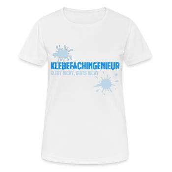 Klebefachingenieur - Prozessingenieur - Kleber - Frauen T-Shirt atmungsaktiv - Weiß - Vorne - AI Model Female 172 dark (172cm)