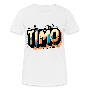 Timo Name Graffiti - Women's Breathable T-Shirt - white - Front - AI Model Female 172 dark (172cm)