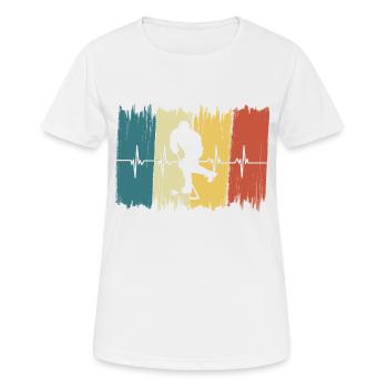 Vintage Hockey Herzschlag - Frauen T-Shirt atmungsaktiv - Weiß - Vorne - AI Model Female 172 dark (172cm)
