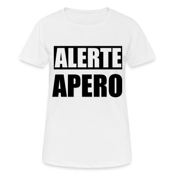 Alerte apéro - T-shirt respirant Femme - blanc - Devant - AI Model Female 172 dark (172cm)
