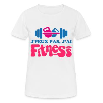 Je peux pas j ai fitness - T-shirt respirant Femme - blanc - Devant - AI Model Female 172 dark (172cm)