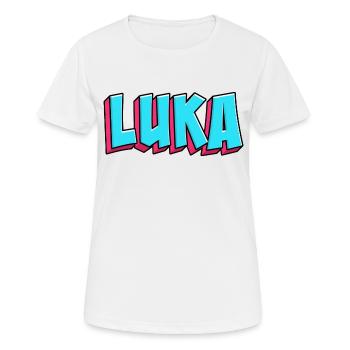 Name Motif: Luka - Women's Breathable T-Shirt - white - Front - AI Model Female 172 dark (172cm)