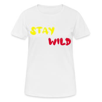 stay wild - Frauen T-Shirt atmungsaktiv - Weiß - Vorne - AI Model Female 172 dark (172cm)
