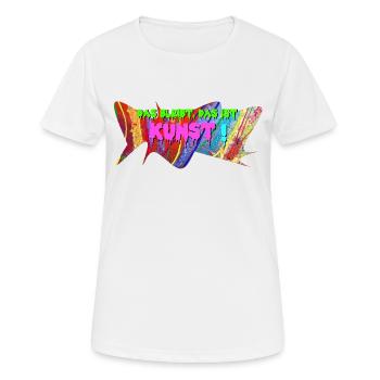 Das bleibt, das ist Kunst! bunt, NettsFetz - Frauen T-Shirt atmungsaktiv - Weiß - Vorne - AI Model Female 172 dark (172cm)