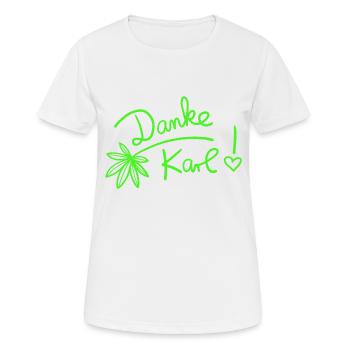 Merci Karl - T-shirt respirant Femme - blanc - Devant - AI Model Female 172 dark (172cm)