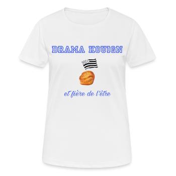 Fière d être une drama kouign Blue - T-shirt respirant Femme - blanc - Devant - AI Model Female 172 dark (172cm)