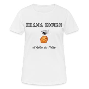 Fière d être une drama kouign Dark Grey - T-shirt respirant Femme - blanc - Devant - AI Model Female 172 dark (172cm)