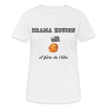 Fière d être une drama kouign Blk - T-shirt respirant Femme - blanc - Devant - AI Model Female 172 dark (172cm)