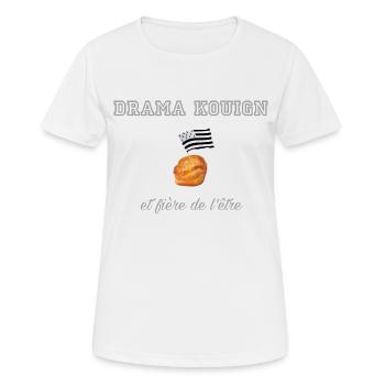 Fière d être une drama kouign Light Grey - T-shirt respirant Femme - blanc - Devant - AI Model Female 172 dark (172cm)