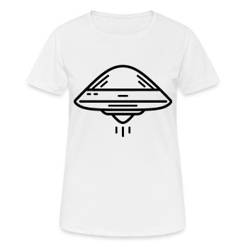 fliegende Untertasse - Frauen T-Shirt atmungsaktiv - Weiß - Vorne - AI Model Female 172 dark (172cm)