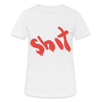 Texte de merde en rouge - T-shirt respirant Femme - blanc - Devant - AI Model Female 172 dark (172cm)