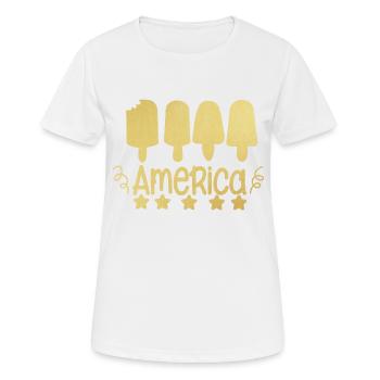 American 4th of July - Women's Breathable T-Shirt - white - Front - AI Model Female 172 dark (172cm)