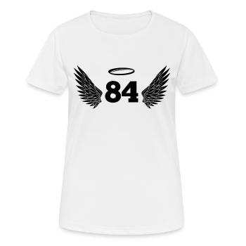 Engel Nummer 84 – Flügel zum 84. Geburtstag - Frauen T-Shirt atmungsaktiv - Weiß - Vorne - AI Model Female 172 dark (172cm)