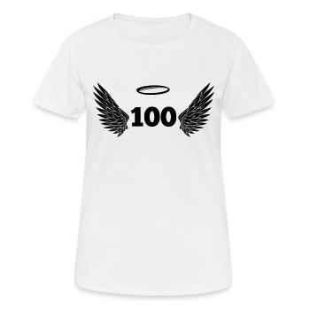 Nummer 100 Engel - Flügel zum 100. Geburtstag - Frauen T-Shirt atmungsaktiv - Weiß - Vorne - AI Model Female 172 dark (172cm)