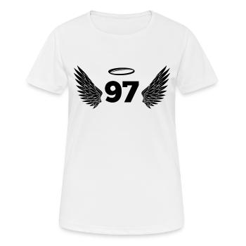 Numéro 97 ange - 97e anniversaire ailes - T-shirt respirant Femme - blanc - Devant - AI Model Female 172 dark (172cm)