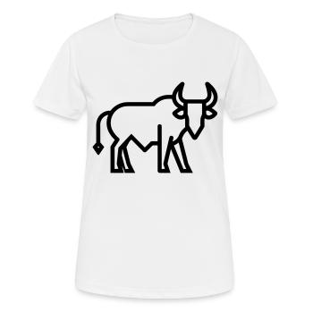 Stier - Frauen T-Shirt atmungsaktiv - Weiß - Vorne - AI Model Female 172 dark (172cm)