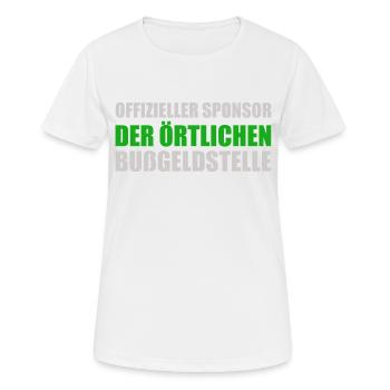 Sponsor officiel de l’Office Local des Amendes - T-shirt respirant Femme - blanc - Devant - AI Model Female 172 dark (172cm)