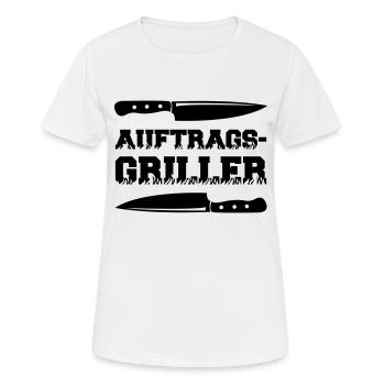 auftragsgriller 01 - Frauen T-Shirt atmungsaktiv - Weiß - Vorne - AI Model Female 172 dark (172cm)